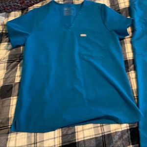 Women's figs scrub set, teal blue, large